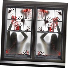 2PCS Halloween Haunted House Decoration Window Door Cover, Scary Zombie Hands 