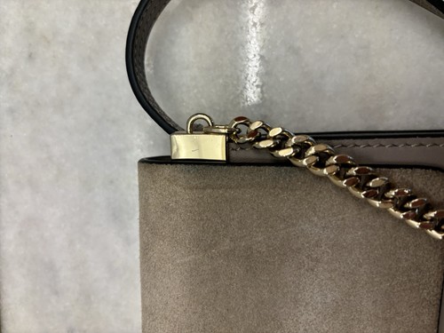 Chloe Faye Suede Leather Shoulder Bag Motty Grey Crossbody - Picture 13 of 23