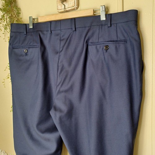VTG Lauren Ralph Lauren Dress Pant Men 42x32 Blue Wool Green Label Union Made - Picture 4 of 9