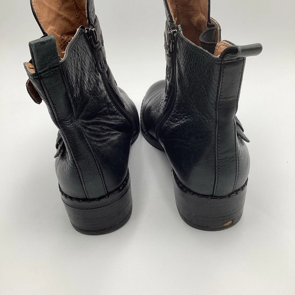 Botines de moto al tobillo de cuero con cremallera Gentle Souls para mujer TALLA 9 M Foto 4 de 4