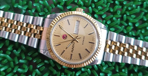 NICE VINTAGE RADO VOYAGER 2 TONE AUTOMATIC 17 JEWELS SWISS MADE GENT WATCH - Picture 7 of 11
