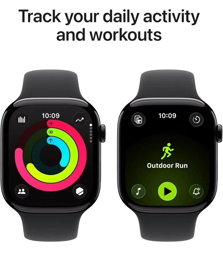 Apple Watch Series 11 46mm GPS Jet Black Case w Black Sport Band M/L MEUX4LW/A - Image 4 of 4