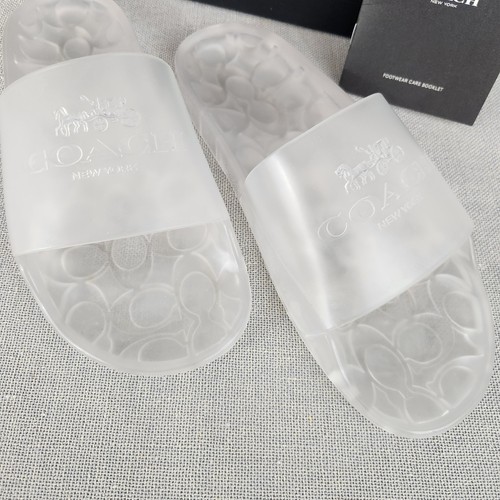 Coach Ulyssa Rubber Clear Slide US 7 B UK 5 EUR 37.5B Monogram Pattern Sandal - Picture 4 of 7