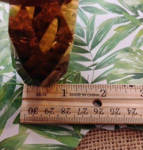 CHUNKY! Root Beer Toned Faceted Brown Acrylic/Lucite Bangle Bracelet, Nice! - Picture 6 of 12
