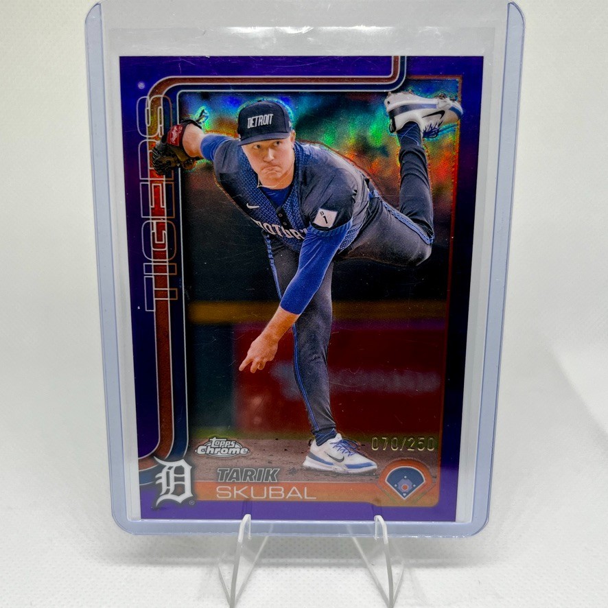 2025 Topps Chrome - Tarik Skubal #258 True Purple Refractor /250 Tigers Parallel