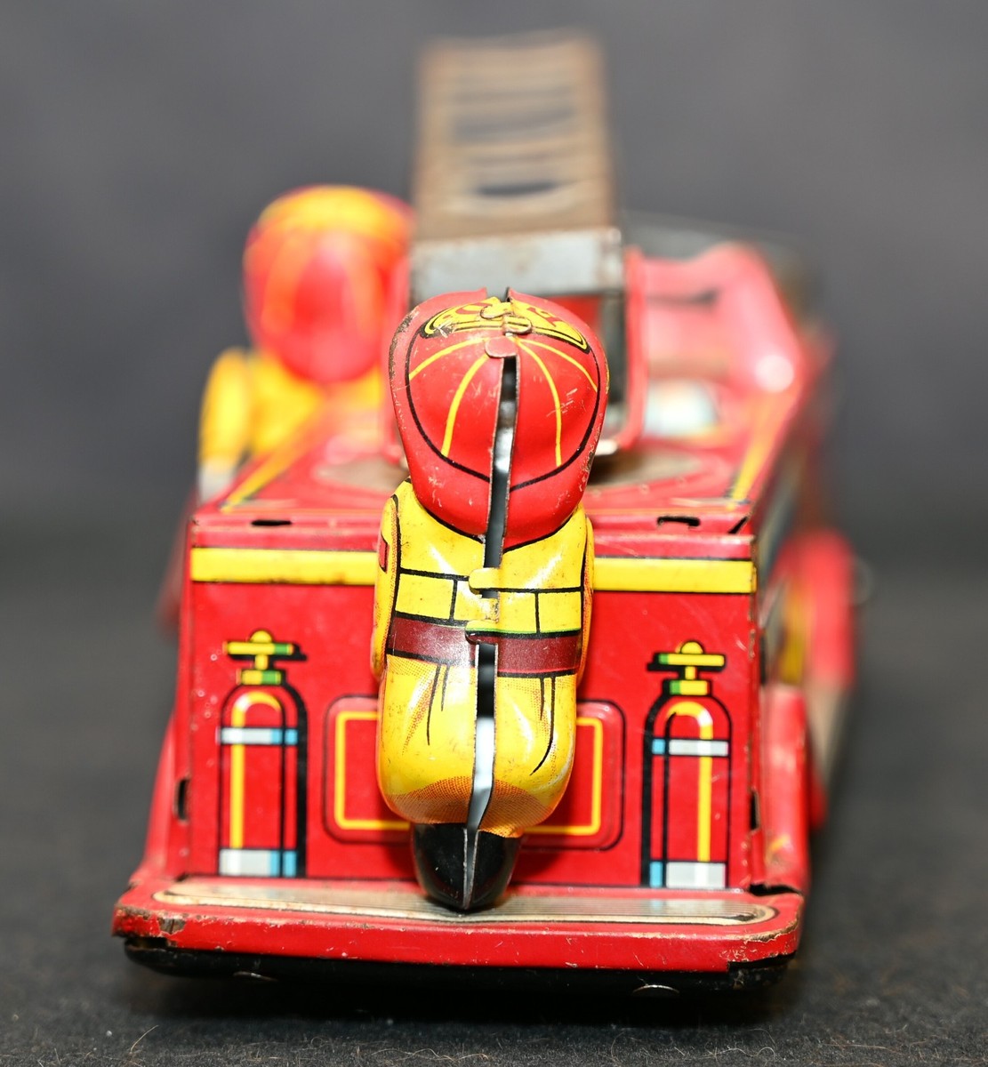 Vintage Nomura TN Japan Tin Litho Friction Fire Truck F.D. 24670