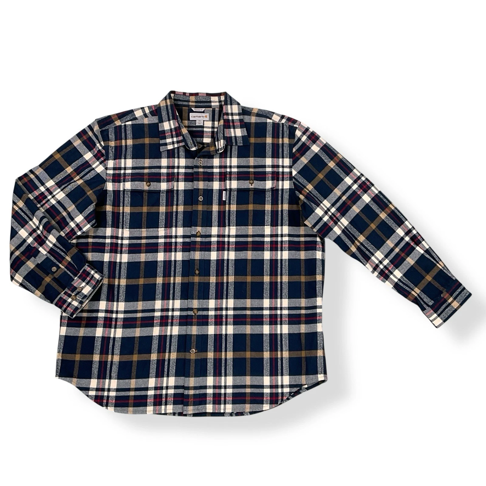 Carhartt Shirt Men 2XL Multicolor Plaid Long Sleeve Flannel Button Down Original