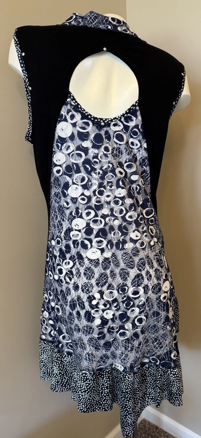 PALM ANGELS Abito Tango Mango Mix Media Donna Tg Large Nero Blu Righe Trasparenti Unico