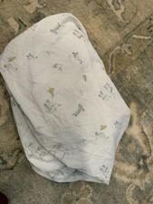 Pehr White Animal Printed Fitted Crib Sheet Cotton NEW