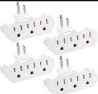 Maxxima ~ 3-Outlet Swivel Grounded 180°Degree Wall Plug Adapter - White, 4 Ct.