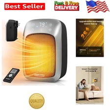 Plug in Wall Space Heater With Remote, 800W Small Outlet Heater With Adjustab...