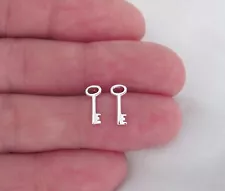 Sterling Silver 11.5mm key post stud earrings.