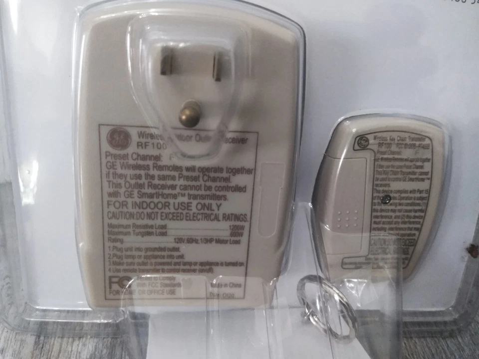 GE WIRELESS Indoor remote control outlet w/ key chain transmitter #RF100 - Image 2 of 4