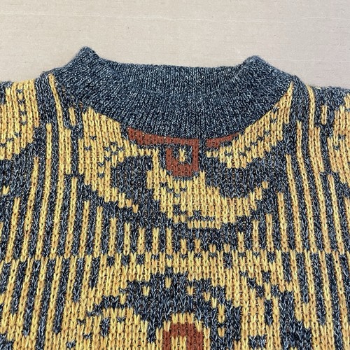 VINTAGE Gitano Grandpa Knit Sweater Adult Medium Geometric Ugly 90s Y2K Mens - Picture 3 of 9