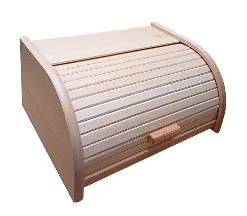 Wooden Bread Box Apollo Roll Top Bin Storage Loaf Kitchen Small Large 20 types - Picture 69 of 115