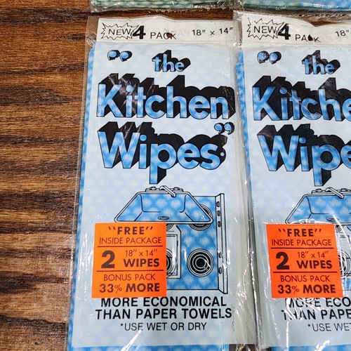 Vintage The Kitchen Wipes Lot of 10 Packs with 4 Cloths Per Pack NOS Aquamaid - Picture 2 of 11