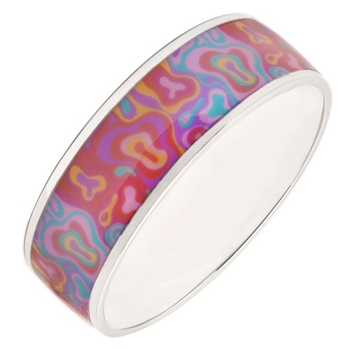 De Buman Sterling Silver "Fantasy" Multicolor Enamel Bangle Bracelet - Imagen 3 de 11