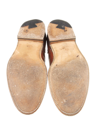 Alden Medallion Tip Bal Burnished Tan Calfskin Shoes 11.5 US 45.5 EU 10.5 UK B/D - Picture 7 of 10