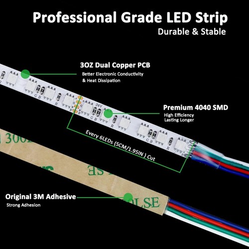 JOYLIT Super Bright RGB LED 16.4ft-No Power Supply, (Red, Green, Blue) - Picture 2 of 9