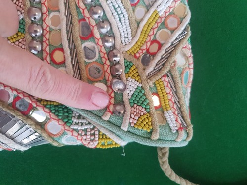 Boho Bag Crossbody Lind Green Hippie Embroidered Gipsy Ibiza Style - Picture 4 of 11