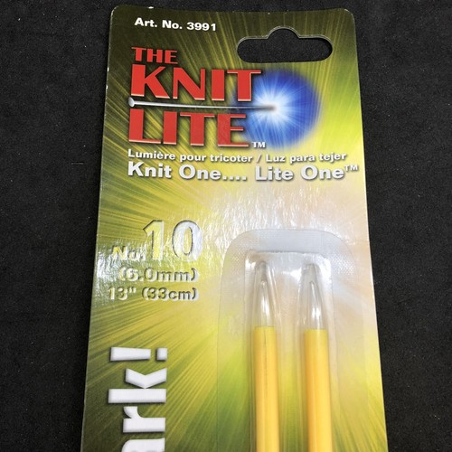 The Knit Lite Light Up Knitting Needles Clover 13" Size 10 6mm Yellow