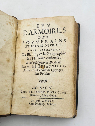 Jeu d’armoiries des souverains et états d’Europe, Pour apprendre le blason /1672 - Picture 1 of 11