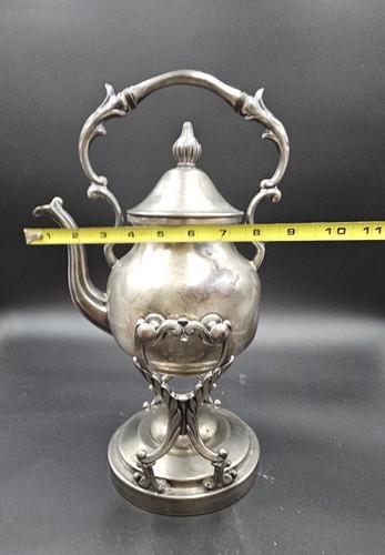 Antique Crown B & C REG  Shiffield Silver On Copper Tilting Kettle Teapot 1900's - Picture 22 of 22