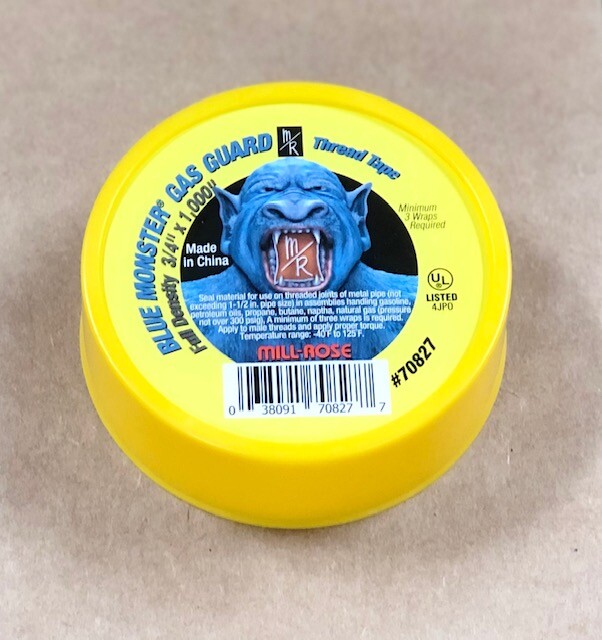 Blue Monster 70827 Gas Guard PFTE Yellow Pipe Thread Sealing Tape