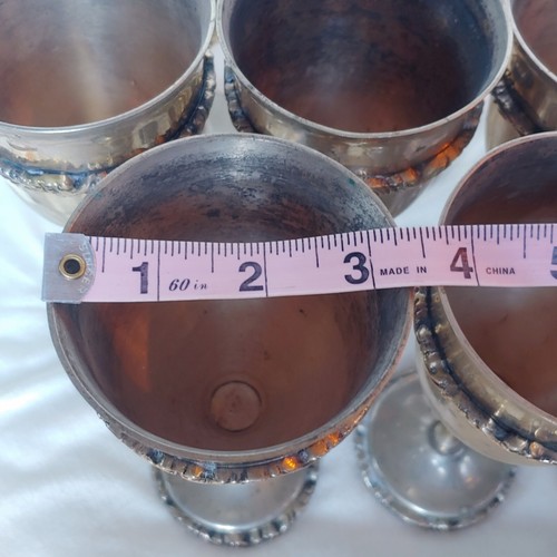 Set of 12 Alpaca Silver Goblets Chalice Silver Antique Mexico - Picture 7 of 11