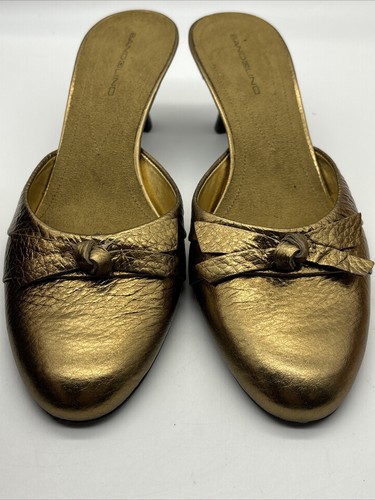Bandolino Gold Slip In Mule- Eileen india bronze leather wonens 8.5 - Picture 3 of 14