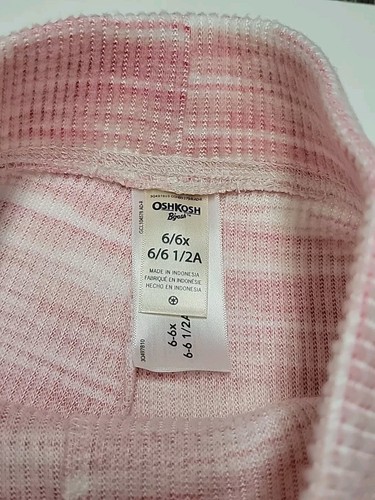 Oshkosh Bigosh Flare Leggings Girls 6 Pink White Space Dye Rib Knit Pants - Picture 4 of 16