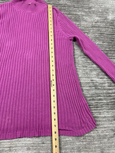Woman Within Sweater Womens Large Pink Mock Neck Longsleeve Casual Ribbed - Picture 5 of 11