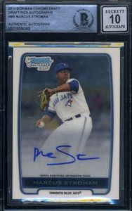 Marcus Stroman Gem Mint 10 Beckett BAS Signed 2012 Bowman Chrome Draft Pick Auto