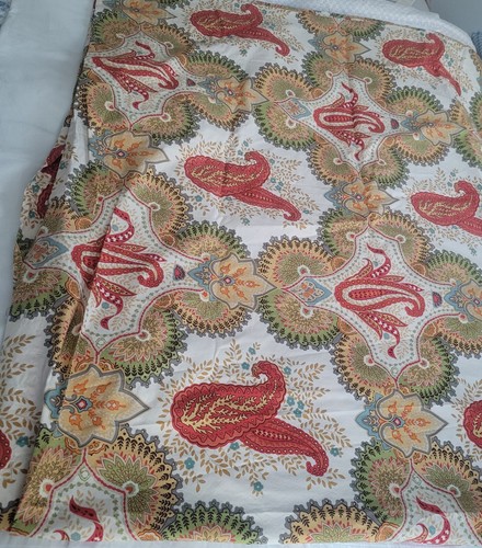 Pottery Barn Linden Paisley Multi Warm Colors FULL QUEEN Duvet Cover Cotton EUC! - Picture 2 of 11