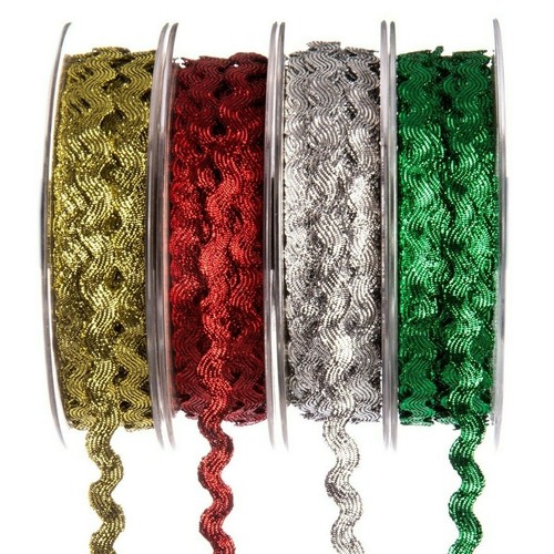 RIC RAC Ribbon Braid Trimming Reel LUREX 20 Metre 6mm Sewing Wedding Decor Craft - Picture 1 of 5