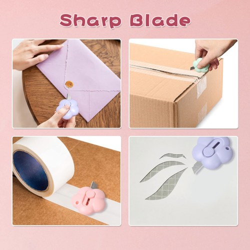 6 Pieces Mini Box Cutter Retractable Utility Knife Letter Opener Paper Envelo... - Picture 2 of 7