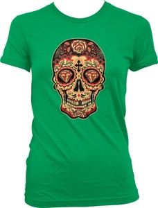 Dia De Los Muertos Mexico Day Of Dead Cross Skull Diamonds Sugar Men/'s T-Shirt