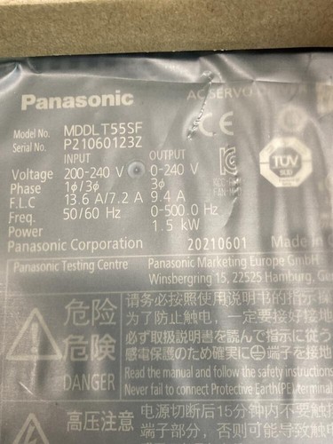 US Free TAX Panasonic MDDLT55SF AC Servo Driver Factory stored unused item - 第 2/5 張圖片