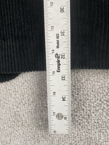 Vintage Chaps Ralph Lauren Sport Coat 42 L Black Corduroy Leather Buttons 90s - Picture 4 of 14