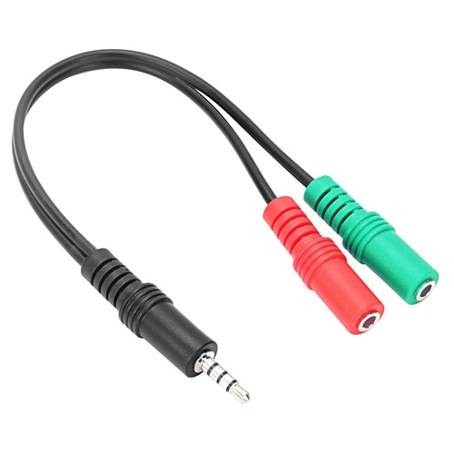 Headset-Adapter Y Splitter 3,5mm Klinke PC Kopfhörer zu Laptop Tablet Handy MP3 - Bild 2 von 5