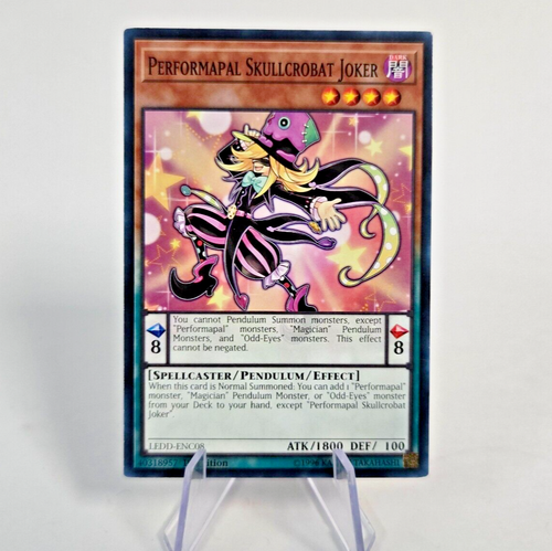 Yugioh! Performapal Skullcrobat Joker (LEDD-ENC08) 1st Edition (NEAR MINT) - Picture 1 of 2
