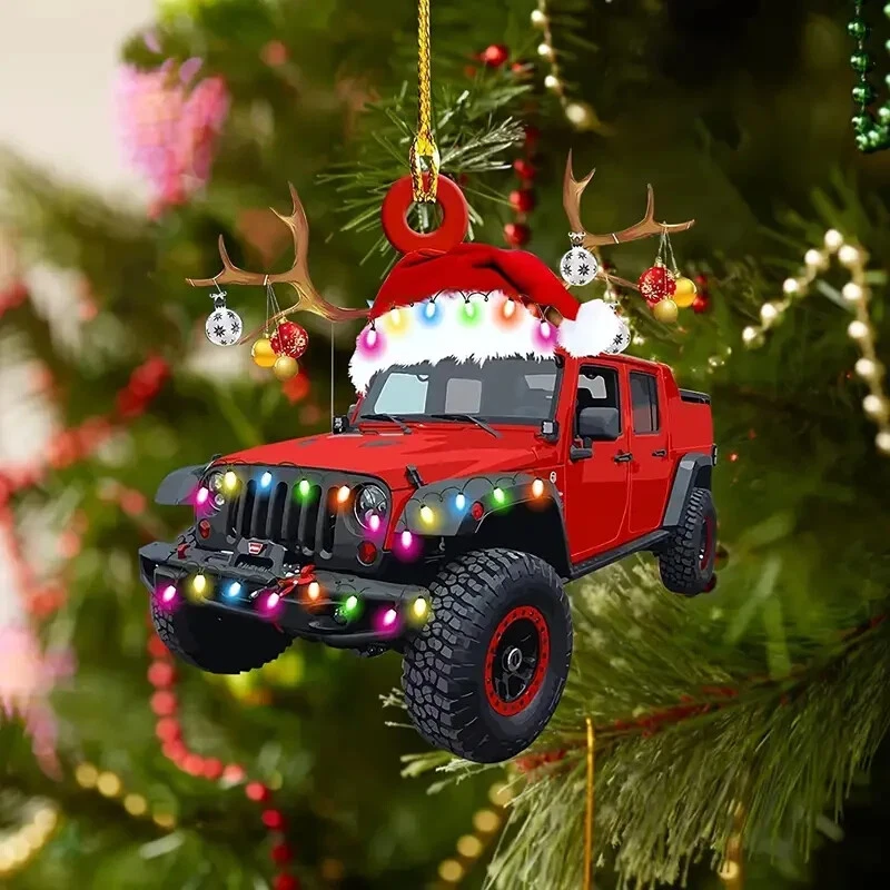 🎄 Jeep Gladiator Pickup Acrylic Plastic Christmas Tree Ornament - Image 3 of 3