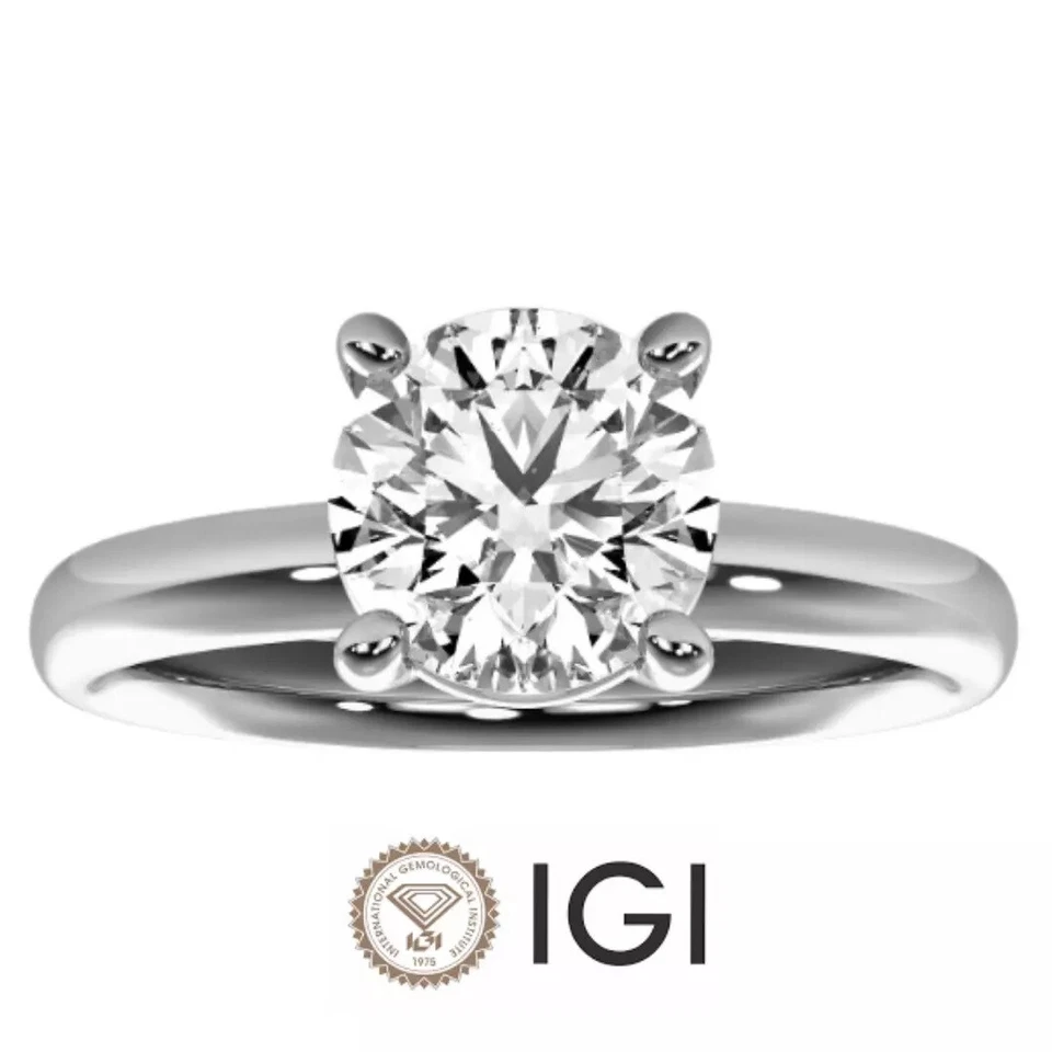 2.59Ct Lab Created Diamond Solitaire Ring F/VS1 | IGI Certified 14K White Gold - Image 2 of 4