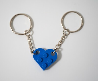 BLUE HEART SET PIECE KEYCHAIN MADE OF LEGO® BRICKS