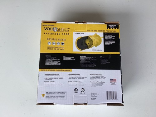 Cavo di prolunga resistente esterno/interno VoltShield 70 piedi 12/3 SJTW tutte le condizioni atmosferiche - Foto 3 di 5