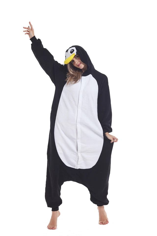 Black Penguin Unisex Adult Animal Cosplay Costume Kigurumi Onesie0 pajamas - Image 3 of 4