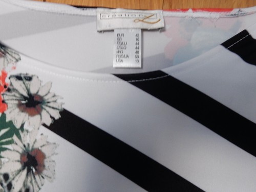 Creation Kleid L Blumen und Streifen UK Größe 16 - Bild 3 von 5