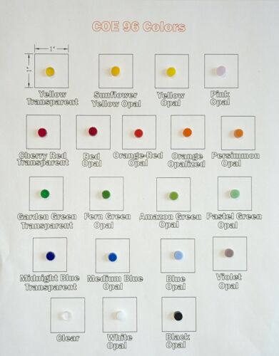 Cerchi in vetro colorato pretagliati 1/4" per fusione e mosaico - Coe 96 - fusibile - Foto 52 di 74