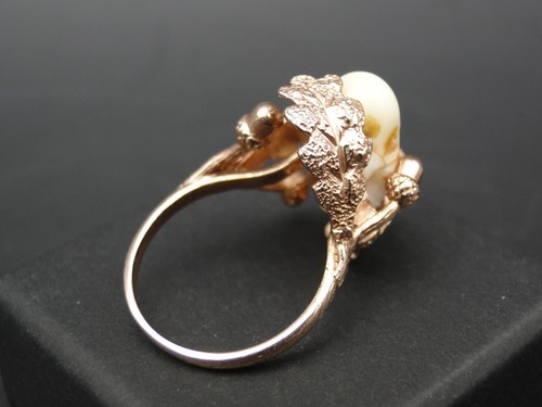 Ring Gold Fischland Grandeln Handarbeit Eichenlaub Eicheln 333er Gold gestempelt - Picture 14 of 23