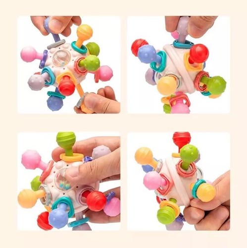 Baby Montessori Toys 0 12 Months Sensory Rattle Teether Grasping Development - Picture 13 of 31